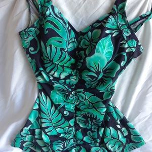 MAXINE TUMMY CONTROL TROPICAL ONE PIECE SIZE 16
